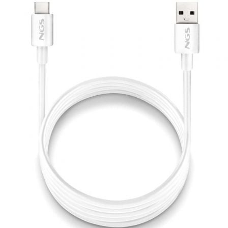 Cable USB 2.0 NGS ZYRO-AC/ USB Macho - USB Tipo-C Macho/ Hasta 15W/ 480Mbps/ 1m/ Blanco - Imagen 7