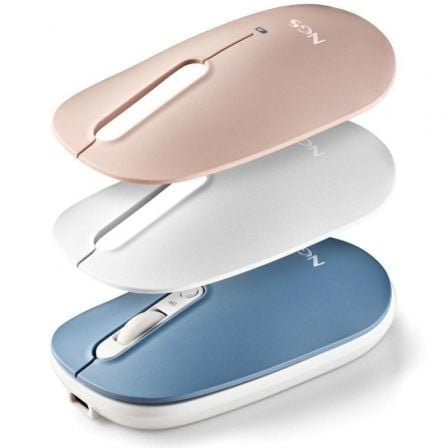 Ratón Inalámbrico NGS Shell-RB/ Batería recargable/ Hasta 1600 DPI/ Azul/ Blanco/ Rosa - Imagen 6