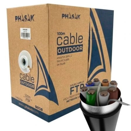 Bobina de Cable RJ45 FTP Phasak PHR 681 Cat.6A/ 100m/ Gris - Imagen 3