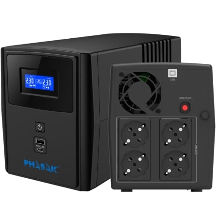 SAI Línea Interactiva Phasak SIRIUS 1500 VA Interactive/ 1500VA-900W/ 4 Salidas/ Formato Torre - Imagen 9