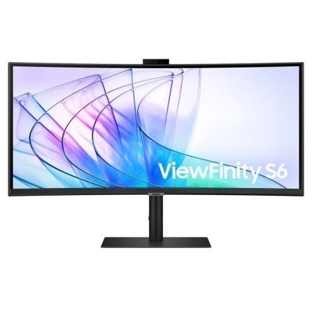 Monitor Profesional Ultrapanorámico Curvo Samsung ViewFinity S6 S34C652VAU 34"/ UWQHD/ Webcam/ Multimedia/ Regulable en Altura/ Negro - Imagen 2