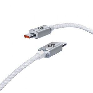 Cable USB 2.0 Tipo-C Subblim Optimus/ USB Tipo-C Macho – USB Tipo-C Macho/ Hasta 60W/ 480Mbps/ 2m/ Blanco