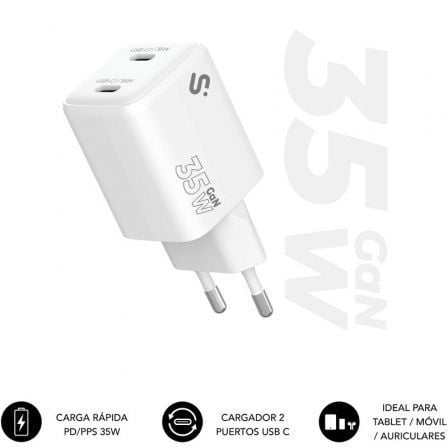 Cargador de Pared GaN Subblim 35W Charger USB C+C/ 2xUSB Tipo-C/ 35W - Imagen 5