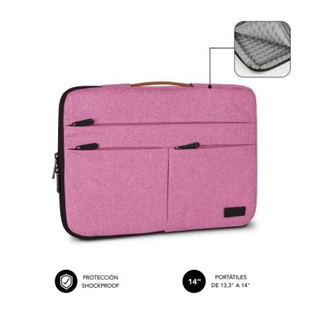 Funda Subblim Air Padding 360 Sleeve para Portátiles hasta 14"/ Rosa - Imagen 9