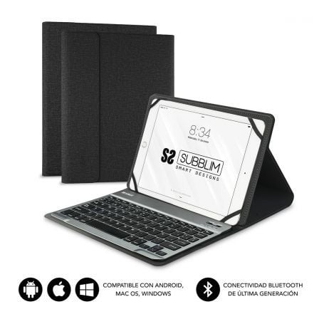 Funda con Teclado Subblim Keytab Pro Bluetooth para Tablets de 10.1"-10.8"/ Negra - Imagen 6