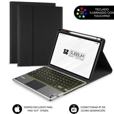 Funda con Teclado Subblim KeyTab Pro BT para Tablet iPad 10.9" 10a Gen/ Negra - Imagen 2