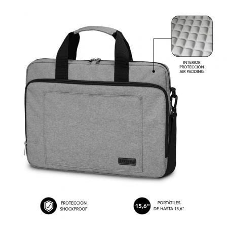 Maletín Subblim Air Padding Laptop Bag para Portátiles hasta 15.6"/ Cinta para Trolley/ Gris - Imagen 9