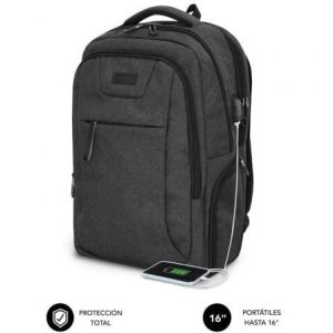 Mochila Subblim Professional Air Padding Backpack para Portátiles hasta 16″/ Puerto USB/ Negra