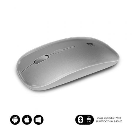 Ratón Inalámbrico Subblim Dual Flat/ Batería recargable/ Hasta 1600 DPI/ Plata - Imagen 7