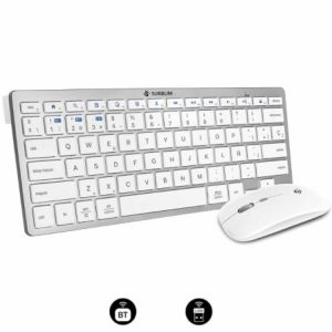 Teclado y Ratón Inalámbrico Subblim OCO015 Combo Multidispositivo Compacto PT/ Plata/ Portugués