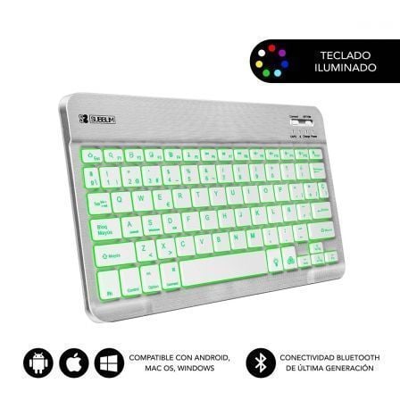 Teclado Compacto Inalámbrico Subblim Smart Backlit/ Plata - Imagen 3