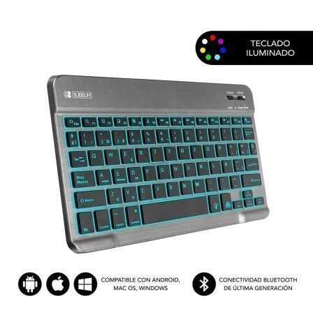 Teclado Compacto Inalámbrico Subblim Smart Backlit/ Gris - Imagen 8