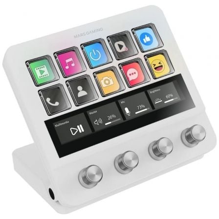 Stream Deck Mars Gaming MSD-PRO/ 10 Teclas LCD + 4 Diales Personalizables/ Blanco - Imagen 2