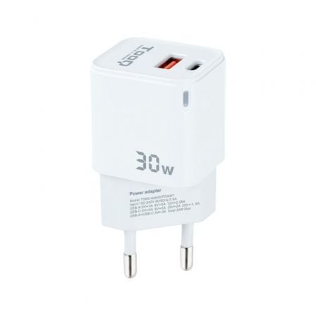 Cargador de Pared GaN TooQ TQWC-GANQCPD30WT/ 1xUSB Tipo-C/ 1xUSB/ 30W - Imagen 7