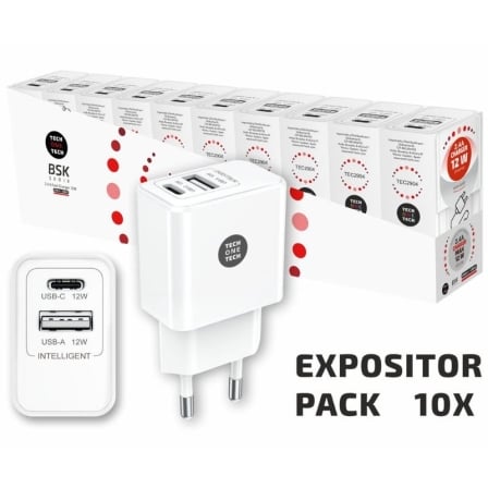 Pack 10 Cargadores de Pared Tech One Tech Basik TEC2954/ 1xUSB/ 12W - Imagen 8