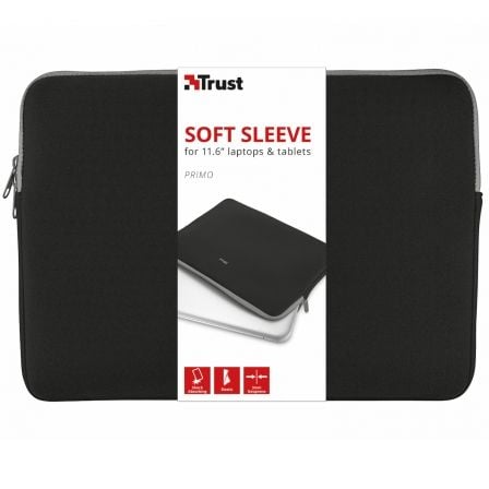 Funda Trust Primo Soft Sleeve para Portátiles/ Tablets hasta 11.6"/ Negra - Imagen 9