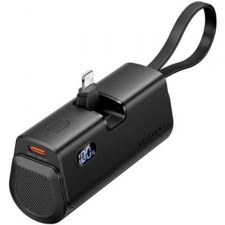 Powerbank 4800mAh Vention FHRB0/ 22.5W/ Negra/ Incluye Cable USB Tipo-C y Lightning - Imagen 9
