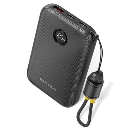 Powerbank 10000mAh Vention FKAB0-C/ 22.5W/ Negra/ Incluye Cable USB Tipo-C - Imagen 6