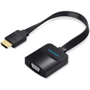 Cable Conversor Vention 74346/ HDMI Macho/ VGA Hembra – Jack 3.5 Hembra/ 20cm/ Negro