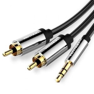 Cable Estéreo Vention BCFBF/ Jack 3.5 Macho – 2x RCA Macho/ 1m/ Negro