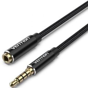 Cable Estéreo Vention BHCBH/ Jack 3.5 Macho – Jack 3.5 Hembra/ 2m/ Negro