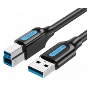 Cable USB 3.0 Vention COOBI/ USB Tipo-B Macho – USB Macho/ 5Gbps/ 3m/ Negro