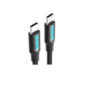 Cable USB 2.0 Tipo-C Vention COSBH/ USB Tipo-C Macho – USB Tipo-C Macho/ Hasta 60W/ 480Mbps/ 2m/ Negro