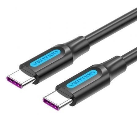 Cable USB 2.0 Tipo-C Vention COTBD/ USB Tipo-C Macho - USB Tipo-C Macho/ Hasta 100W/ 480Mbps/ 50cm/ Negro - Imagen 3
