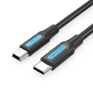 Cable USB 2.0 Tipo-C Vention COWBH/ USB Tipo-C Macho – MiniUSB Macho/ Hasta 10W/ 480Mbps/ 2m/ Negro
