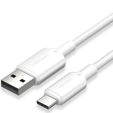 Cable USB 2.0 Tipo-C Vention CTQWH/ USB Tipo-C Macho - USB Macho/ Hasta 60W/ 480Mbps/ 2m/ Blanco - Imagen 2