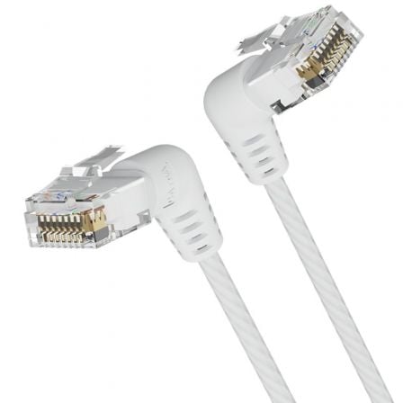 Cable de Red RJ45 UTP Vention IBOWD Cat.6A/ 50cm/ Cabeza Rotatoria 360º/ Blanco - Imagen 2