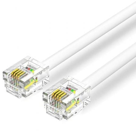 Cable de Teléfono RJ11 6P4C Vention IQBWI/ 3m/ Blanco - Imagen 2