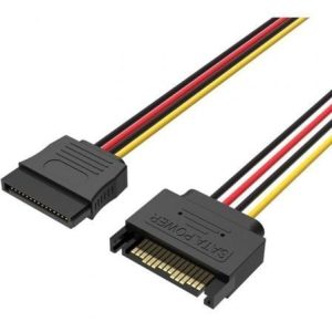 Cable Alimentación 15Pin Vention KDABY/ SATA Macho – SATA Hembra/ 30cm