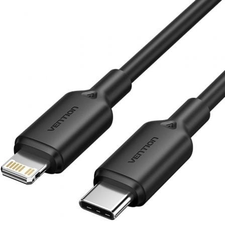 Cable USB 2.0 Tipo-C Lightning Vention LAKBF/ USB Tipo-C Macho - Lightning Macho/ Hasta 27W/ 480Mbps/ 1m/ Negro - Imagen 6
