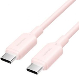 Cable USB 2.0 Tipo-C 3A Vention TRCPH/ USB Tipo-C Macho – USB Tipo-C Macho/ Hasta 60W/ 480Mbps/ 2m/ Rosa