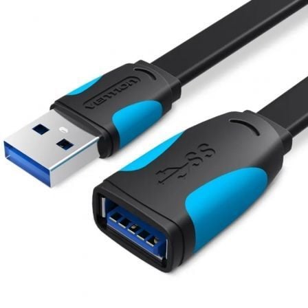 Cable Alargador USB 3.0 Vention VAS-A13-B100/ USB Macho - USB Hembra/ 5Gbps/ 1m/ Negro y Azul - Imagen 2
