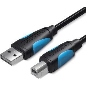 Cable USB 2.0 Impresora Vention VAS-A16-B100/ USB Tipo-B Macho – USB Macho/ 480Mbps/ 1m/ Negro