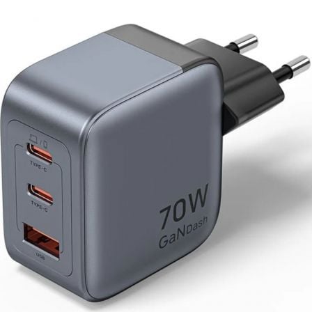 Cargador de Pared GaN Vention FEXH0-EU/ 2xUSB Tipo-C/ 1xUSB/ 70W - Imagen 6