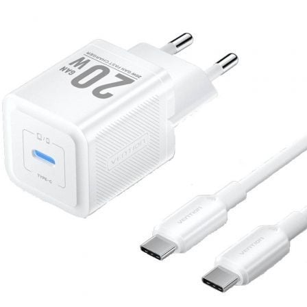 Cargador de Pared GaN Vention TZ-FEPW0-EU-01/ 1xUSB Tipo-C + Cable USB Tipo-C/ 20W - Imagen 8