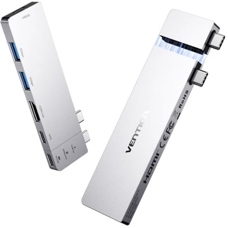 Docking USB Tipo-C Vention THZH0/ 1xHDMI 4K/ 2xUSB/ 2xUSB Tipo-C/ 1xThunderBolt/ 1xUSB Tipo-C PD/ Gris - Imagen 8