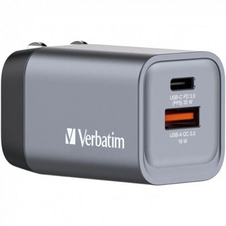 Cargador de Pared Universal GaN para Viaje Verbatim GNC-35/ 1xUSB Tipo-C/ 1xUSB/ 35W - Imagen 8