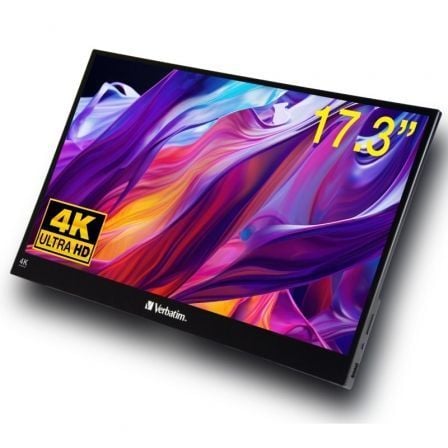 Monitor Portátil Táctil Verbatim PMT-17-4K 17.3"/ 4K/ Multimedia/ Negro - Imagen 2