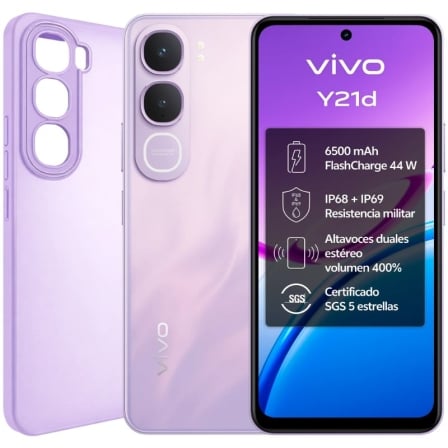 Smartphone Vivo Y21d 4GB/ 128GB/ 6.68"/ Púrpura - Imagen 8
