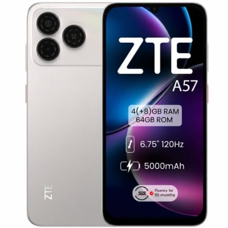 Smartphone ZTE A57 4GB/ 64GB/ 6.75"/ Plata - Imagen 3